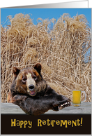 Retirement bear with beer mug card