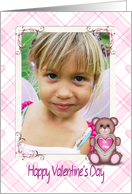 Valentine teddy bear photo card for Grandma card