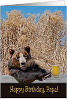 Papa’s birthday with a bear and beer mug card