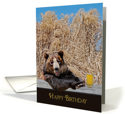 Birthday bear with beer mug card (1022603)