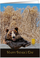 Happy Father’s Day for Grandpa with bear and beer mug card