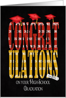 High School 2025 Graduation Congratulations In Red and Gold Colors card