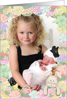 Easter for Grandparents Easter egg and flower photo card with bunny card