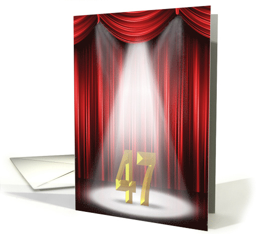 47th Birthday Party invitation, spotlight on stage with... (1046997)