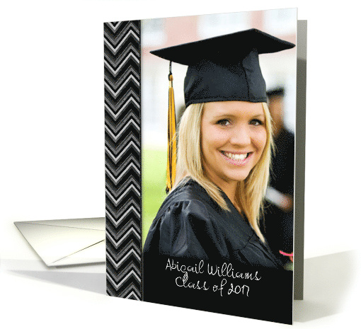 Daughter's Graduation announcement chevron frame photo card (1055311)
