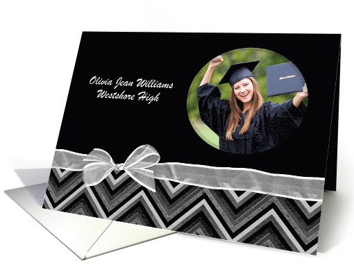 Daughter's Graduation invitation - chevron photo card... (1055319)