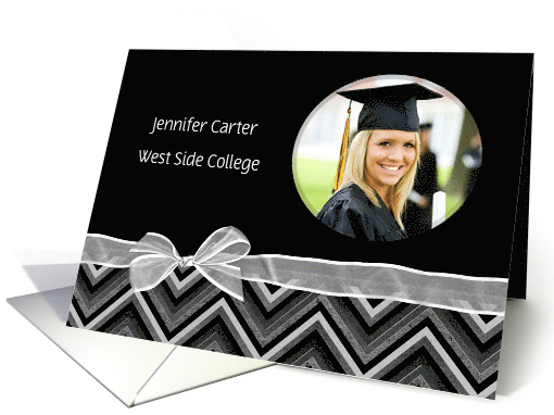 Chevron Design With Round Photo Frame, Daughter's College... (1055325)