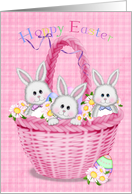 Granddaughter Hoppy Easter basket with bunnies and eggs card