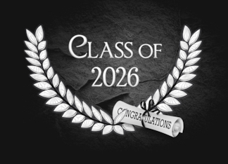 2026 Graduation Commencement Invitation White Laurel Wreath On Rock