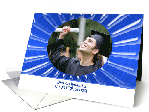 Graduation Invitation Photo Card with modern sunburst... (1063487)