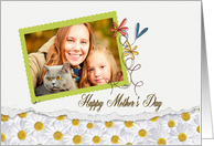 for Grandma on Mother’s Day, photo card with daisy border card
