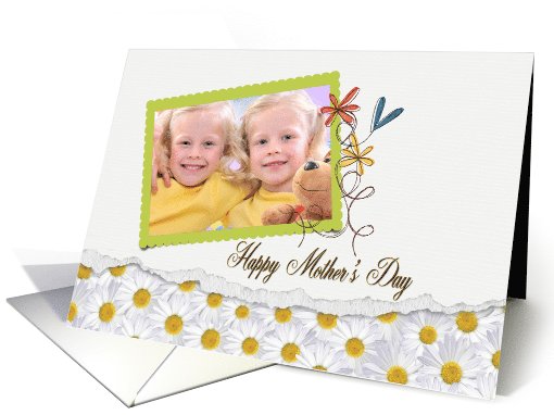 for Mom on Mother's Day - photo card with daisy border card (1066471)