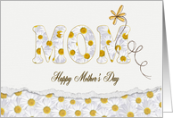Mother’s Day white daisies with torn edged border for Mom card