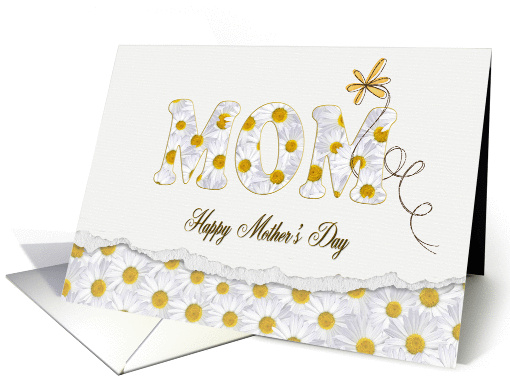 Mother's Day for Grandma - daisies with torn edged border card