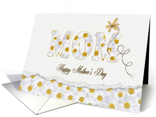 Mother's Day for Daughter, daisies with torn edged border card