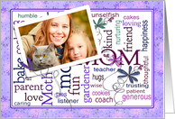Mother’s Day photo card for Twin Sister - word art and flowers card