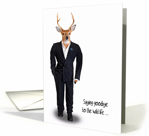 Best Man request - Big buck wearing a tuxedo card (1078822)