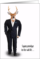 Wedding Usher request - Big buck wearing a tuxedo card