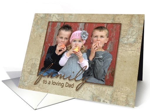 Father's Day photo card with old world map background card (1079874)