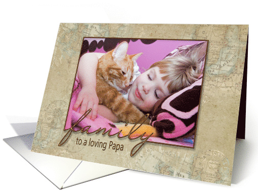 Papa's Birthday, photo card old world map background card (1079922)
