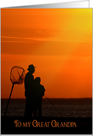 Father’s Day for Great Grandpa-silhouette of father and son card