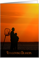 Father’s Day for Grandpa-silhouette of father and son card