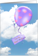 Mom’s Birthday - balloon floating in clouds card