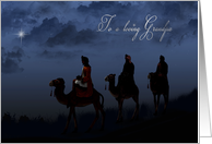 Grandpa’s Christmas-wise men on camels following a bright star card