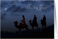 Grandma’s Christmas-wise men on camels following a bright star card