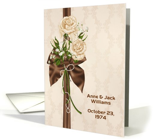 Wedding Vow Renewal invitation-rose bouquet with specific name card