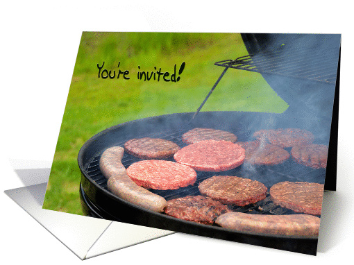 Summer Barbecue Party invitation - hamburg and bratwursts... (1104992)