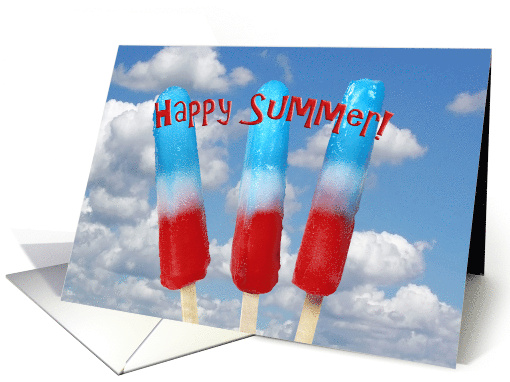 Patriotic Happy Summer Ice Pops On Sky Background card (1114624)