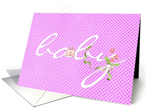 New Baby Girl Congratulations pink polka dots card (1122712)