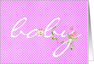New Baby Girl Congratulations pink polka dots card