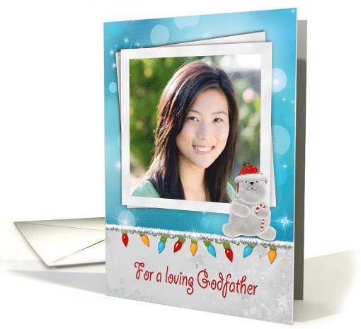 Godfather's Christmas polar bear photo card with lights... (1126652)
