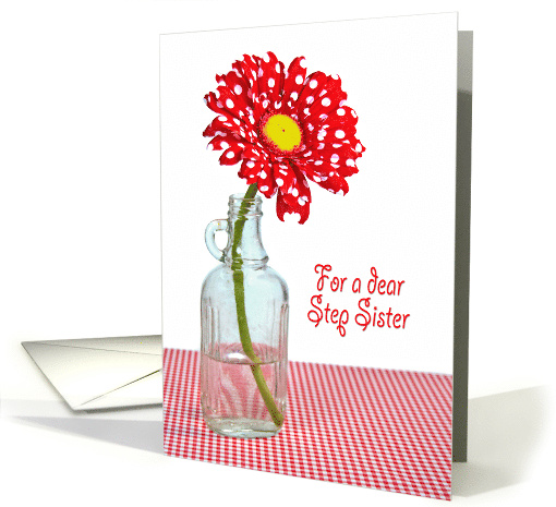 Step Sister's Birthday red and white polka dot daisy in... (1130504)