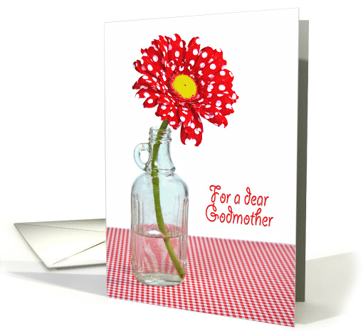 Godmother's Birthday red and white polka dot daisy in an... (1130526)