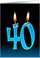 40th Birthday Party invitation with candles and eyeballs card