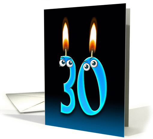 30th Birthday Party invitation with candles and eyeballs card