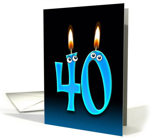 Dad's 40th Birthday humor with candles and eyeballs card (1140598)