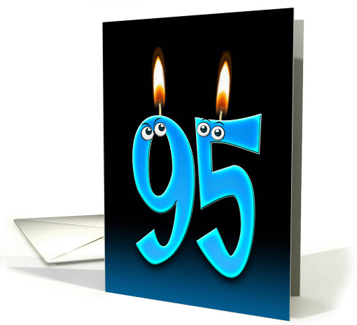 Grandpa's 95th Birthday humor with candles and eyeballs card (1140602)