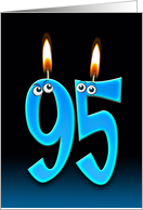 95th Birthday humor with candles and eyeballs card