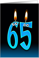 65th Birthday humor with candles and eyeballs card