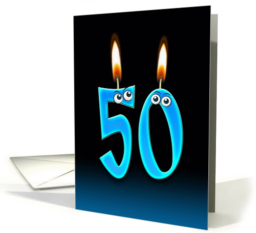 50th Birthday humor with candles and eyeballs card (1140684)
