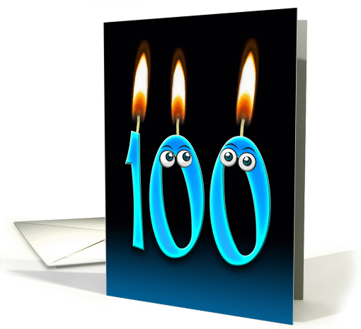 100th Birthday humor with candles and eyeballs card (1140686)