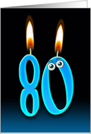 Grandpa’s 80th Birthday humor with candles and eyeballs card