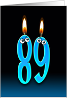 89th Birthday humor with candles and eyeballs card