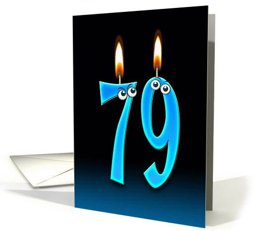 79th Birthday humor with candles and eyeballs card (1141454)