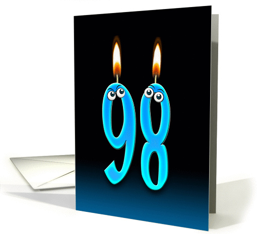 98th Birthday humor with candles and eyeballs card (1141458)