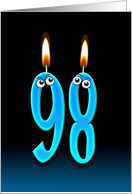 98th Birthday humor with candles and eyeballs card